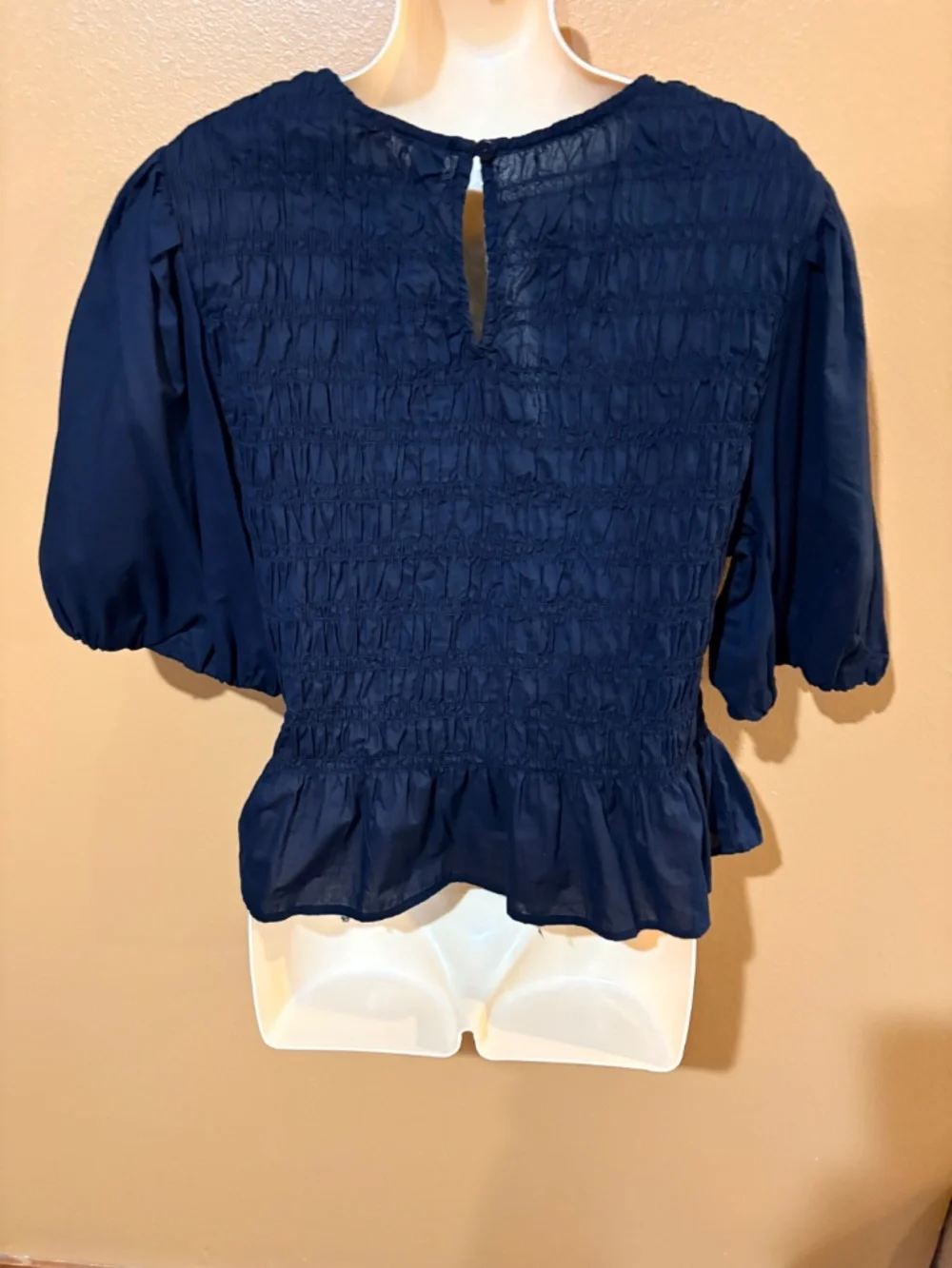 NWT Old Navy Black Pintucked Blouse Top Women's L